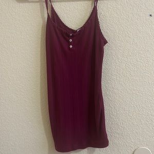 dark red button tank top